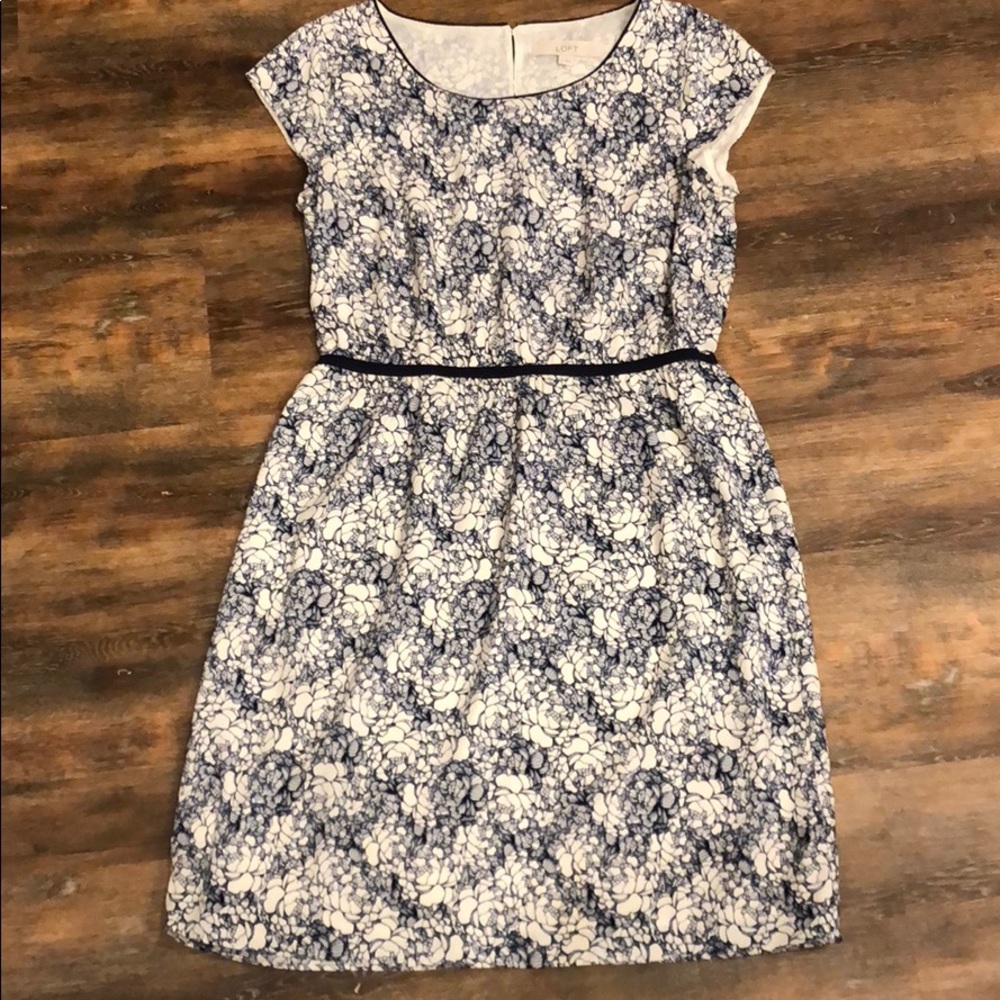 Loft floral cap sleeve dress